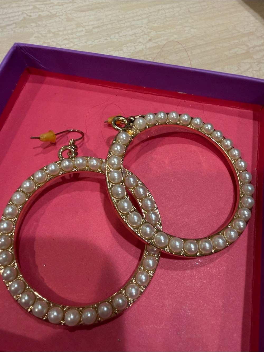 Pearl-Accented Gold Hoop Earrings - Elegant Women Jewelry
